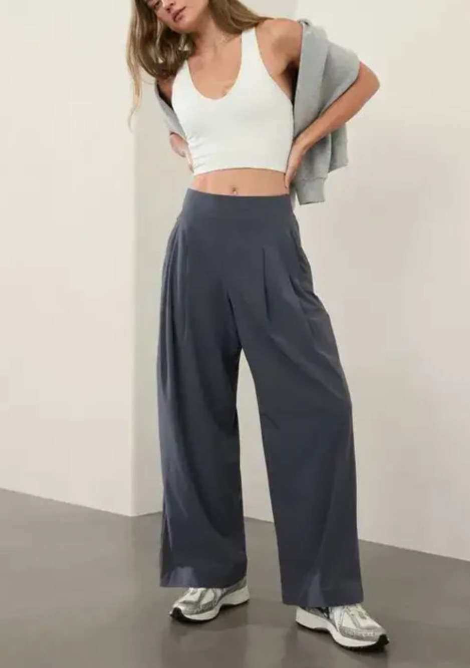 Athleta Brooklyn Pants babydoll Wide Leg Ankle Pull On Y2K Travel 16 A010990